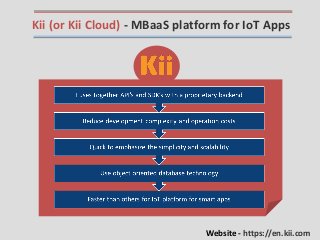 Kii (or Kii Cloud) - MBaaS platform for IoT Apps
Website - https://en.kii.com
 