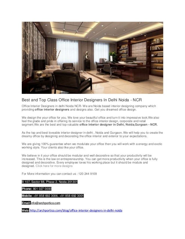 best and top class office interior designers in delhi noida