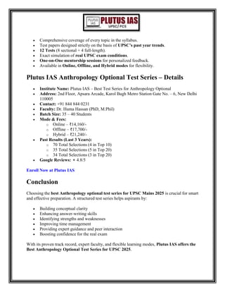 Best Anthropology Optional Test Series for UPSC Mains 2025.pdf