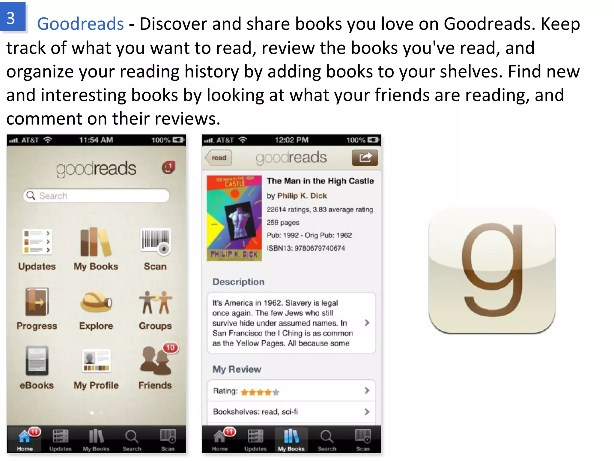 Goodreads - Discover and share books you love on Goodreads. Keep track of
what you want to read, review the books you've read, and organize your reading
history by adding books to your shelves. Find new and interesting books by looking
at what your friends are reading, and comment on their reviews.
www.fpov.com
 