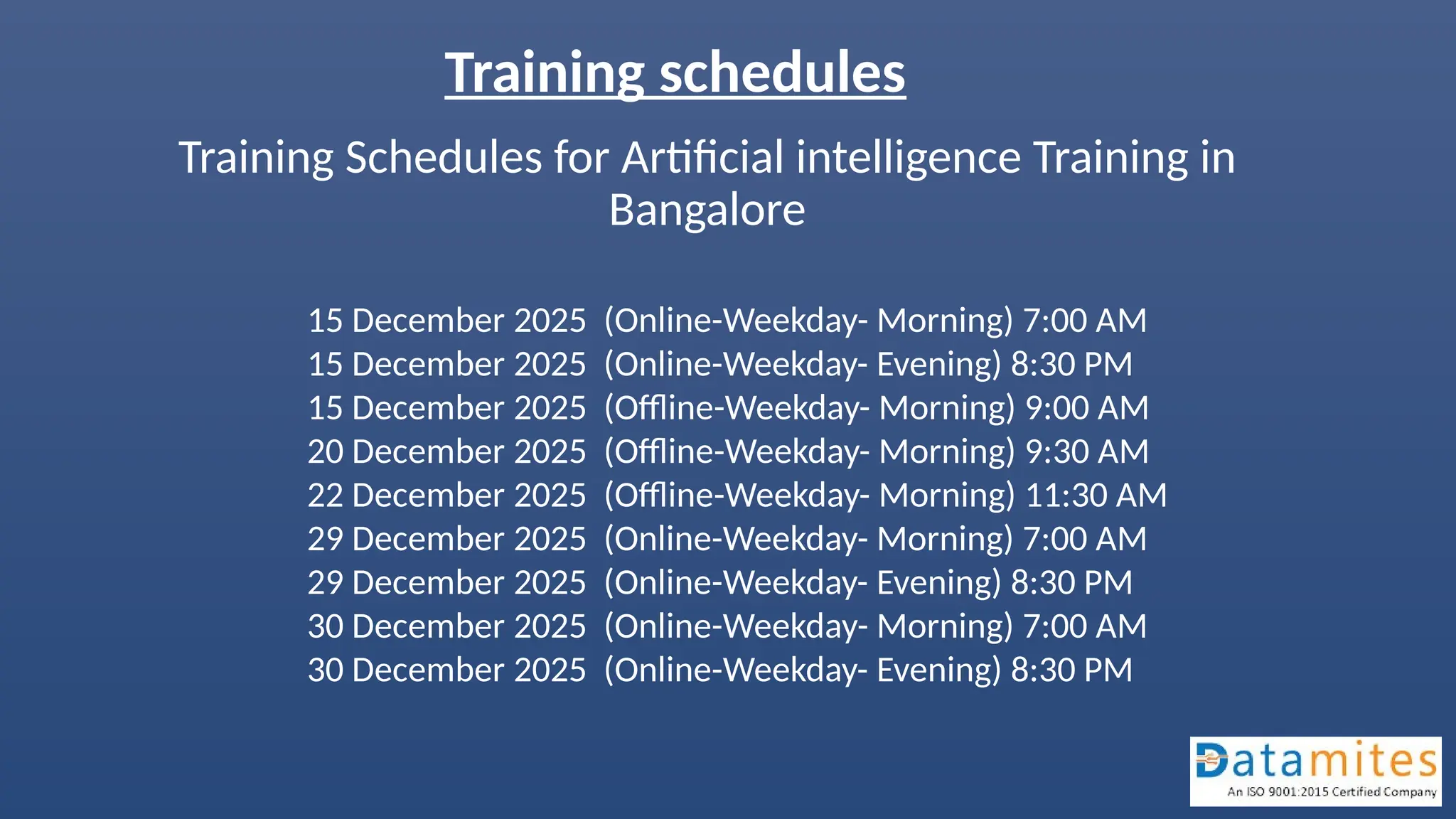 Best Artificial Intelligence Course in Bangalore | PPTX