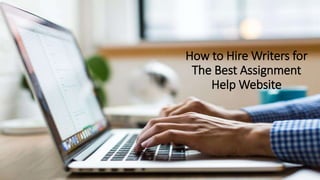 How to Hire Writers for
The Best Assignment
Help Website
 