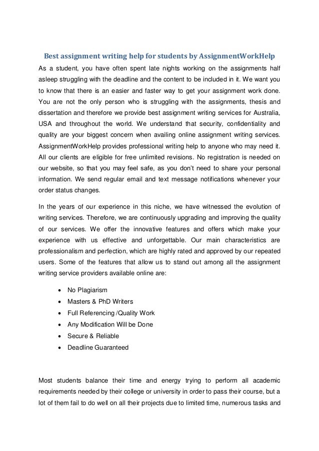 Best Assignment Help : Assignment Writing Services By Top Experts best assignment writing help