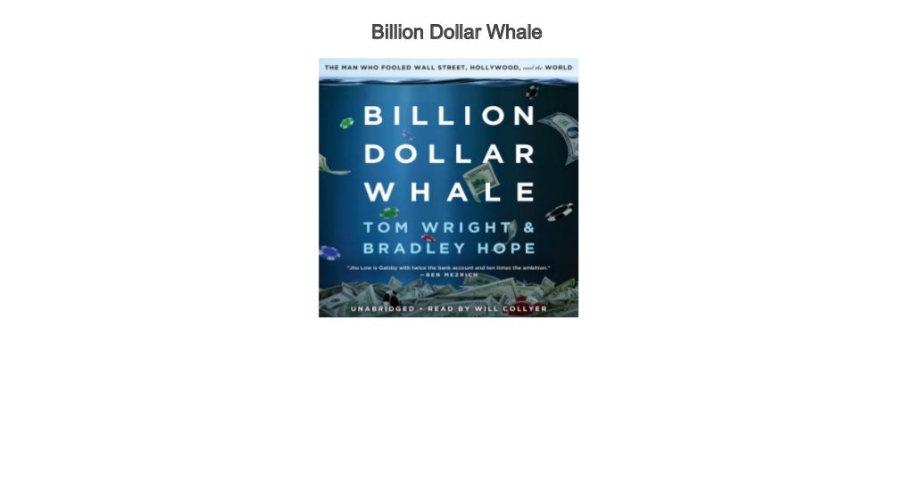 billion dollar whale kinokuniya