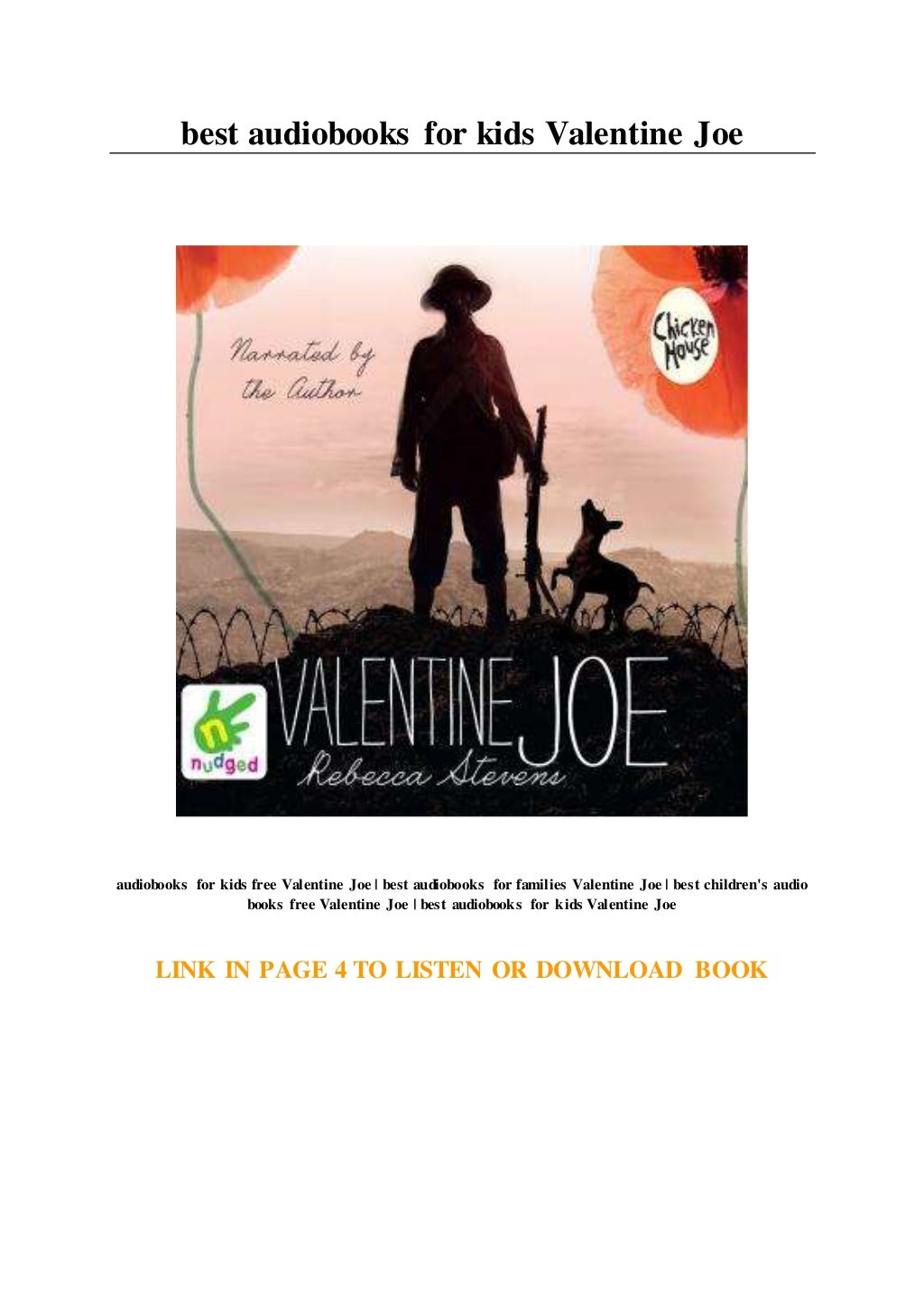 Best Audiobooks For Kids Valentine Joe