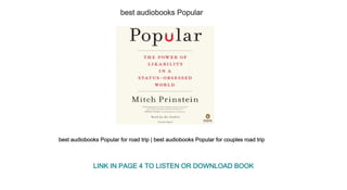 best audiobooks Popular
best audiobooks Popular for road trip | best audiobooks Popular for couples road trip
LINK IN PAGE 4 TO LISTEN OR DOWNLOAD BOOK
 