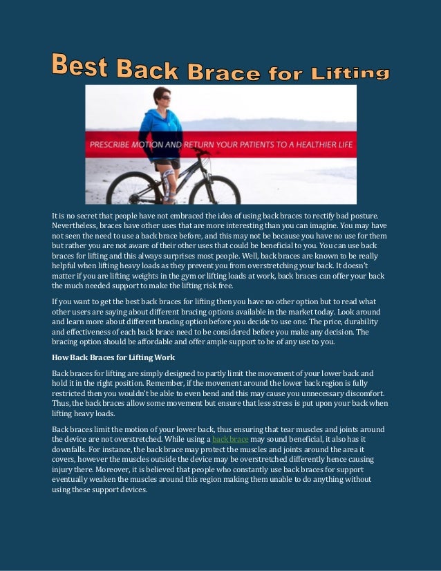 best back brace for lifting