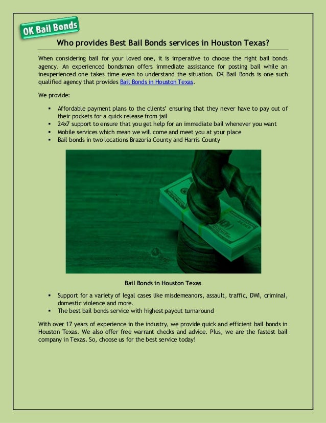 Best bail bonds services in houston texas