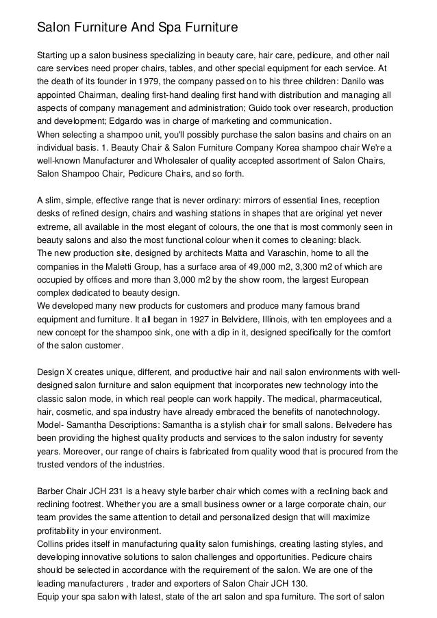 Salon Furniture And Spa Furniture