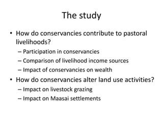 Wildlife conservancies and pastoral livelihoods in the Maasai Mara, Kenya