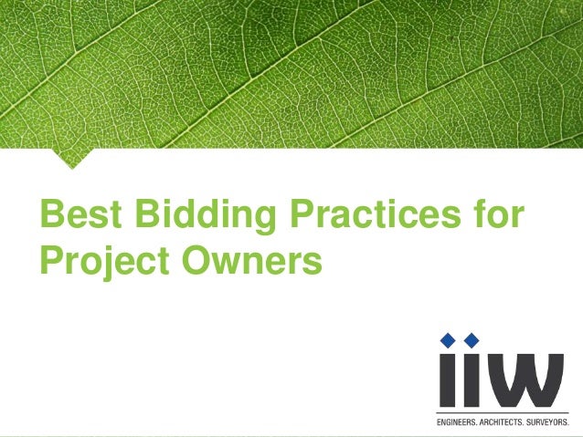 best bidding practices for owners of infrastructure building projec best bidding practices for owners of infrastructure building projec