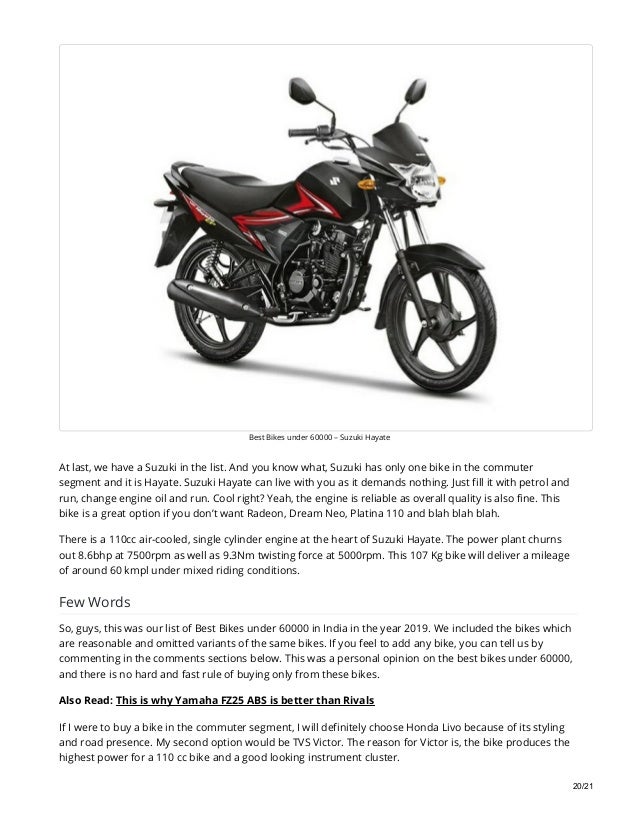 best bike under 60000