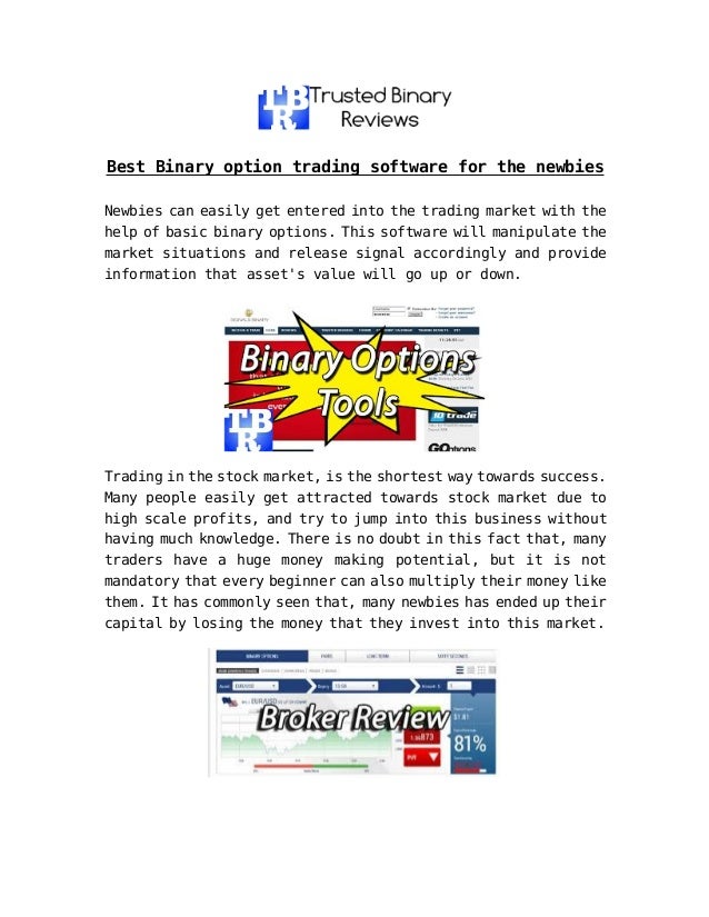 Binary options trading for newbies