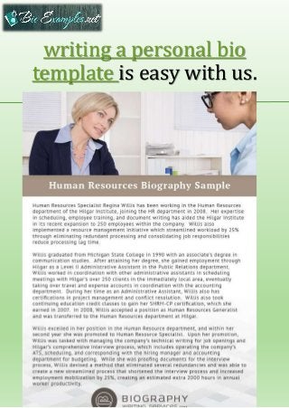 writing a personal bio
template is easy with us.
 