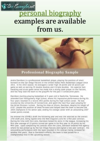 personal biography
examples are available
from us.
 