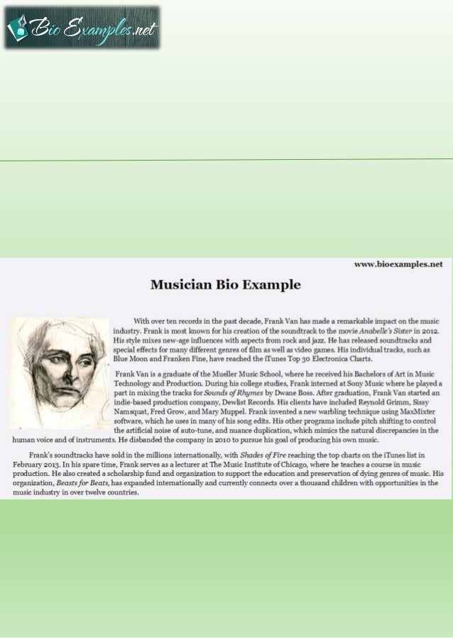 personal bio templates