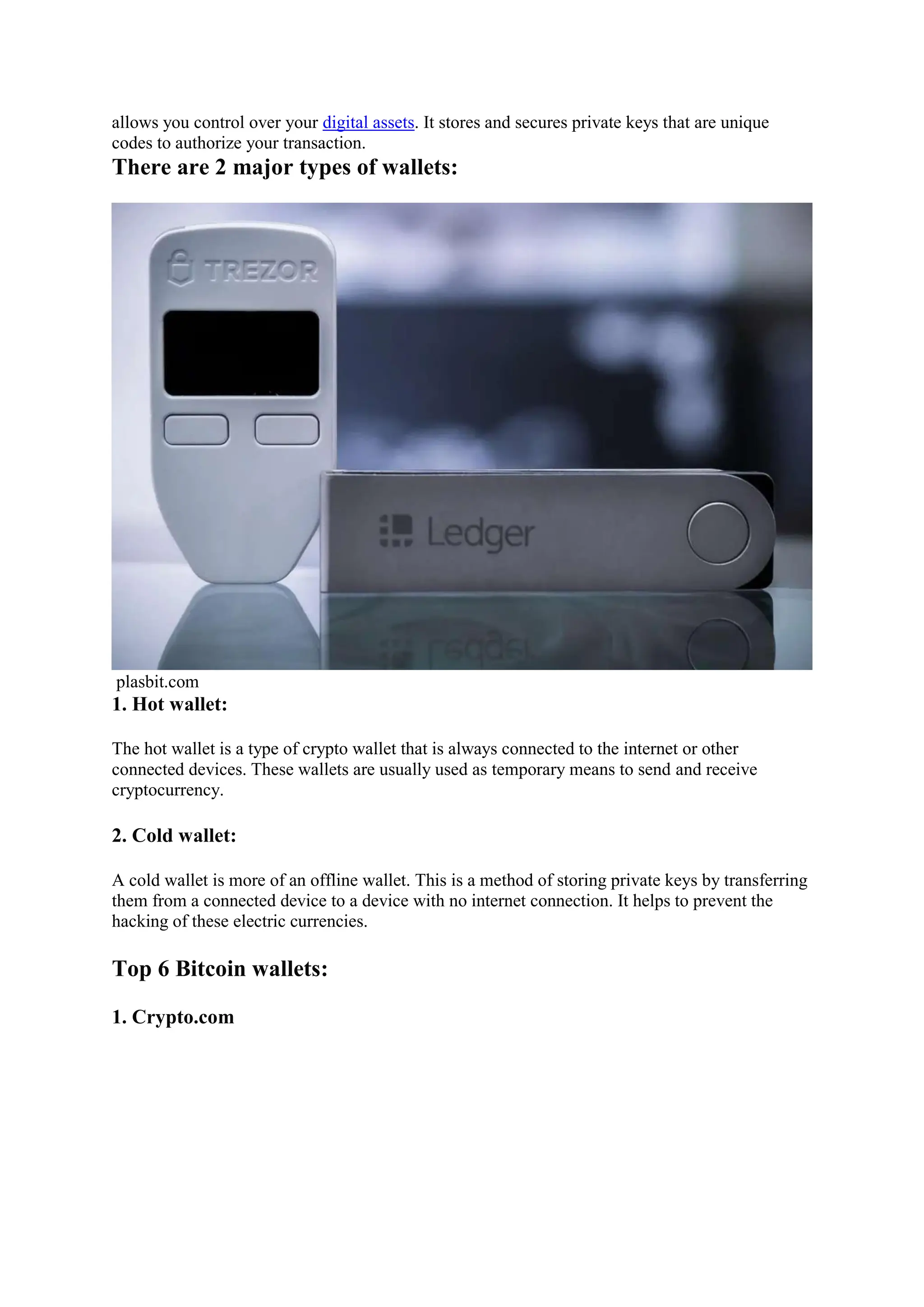 6 Best Bitcoin Wallets in USA To Elevate Your Crypto Game | Enterprise  Wired | PDF