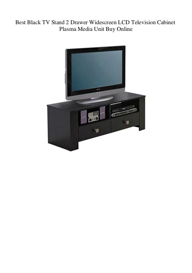 Best Black Tv Stand 2 Drawer Widescreen Lcd Television Cabinet Plasma