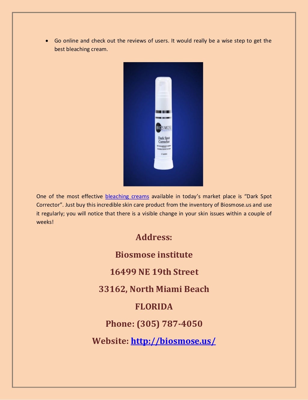 Best bleaching cream for the breathtaking beauty