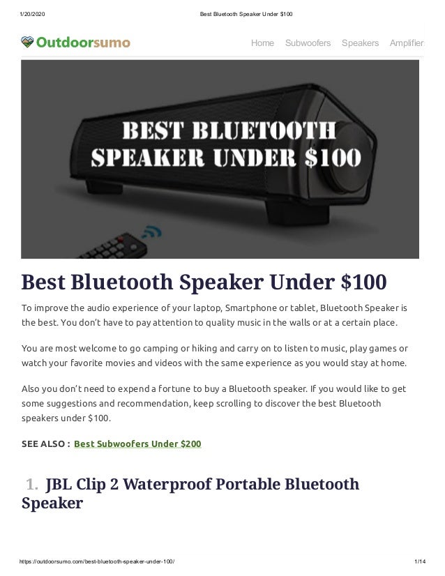 best bluetooth speaker under 100