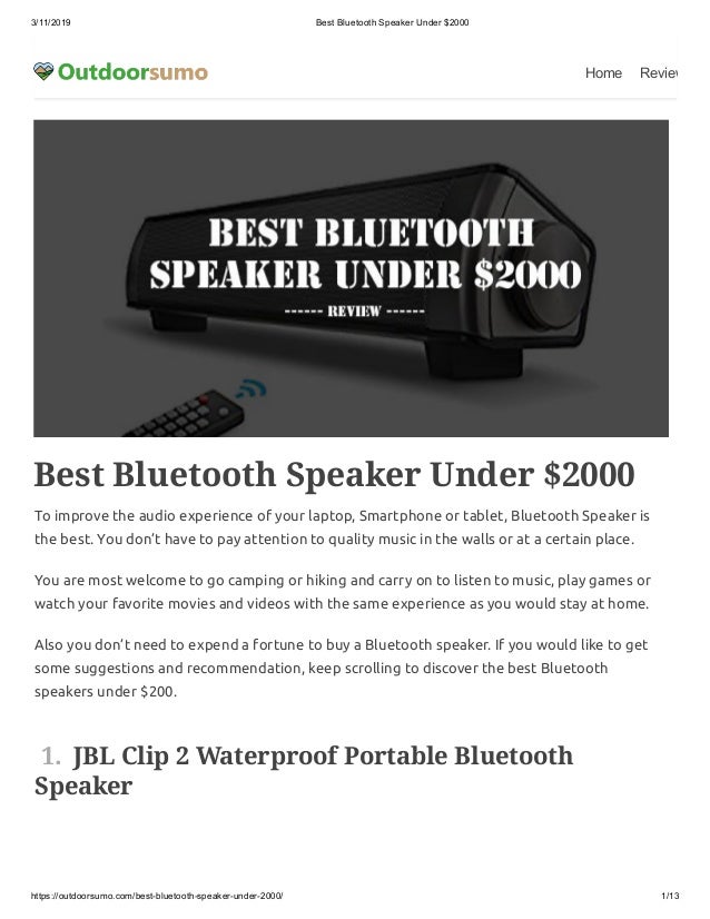portable speaker recommendation