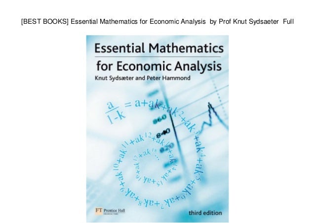 [BEST BOOKS] Essential Mathematics for Economic Analysis by Prof Knut