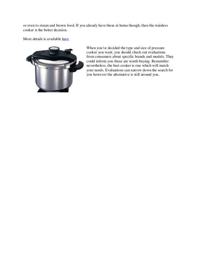 Best brand of pressure cookers