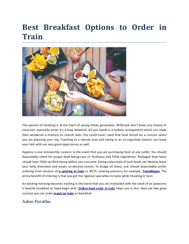 Best breakfast options to order in train