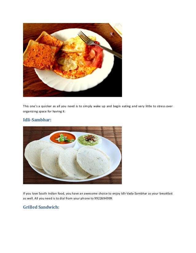 Best breakfast options to order in train