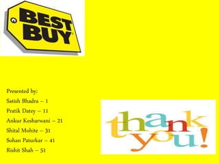 Presented by:
Satish Bhadra – 1
Pratik Datey – 11
Ankur Kesharwani – 21
Shital Mohite – 31
Sohan Paturkar – 41
Rishit Shah – 51
 