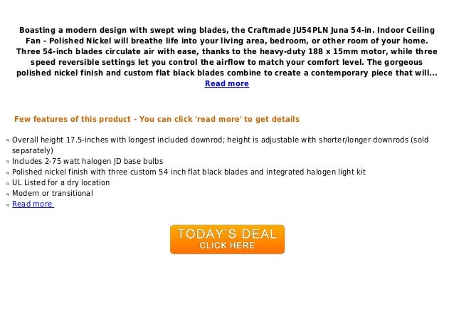 Best Buy Craftmade Ju54 Pln Juna 54 Inch Ceiling Fan
