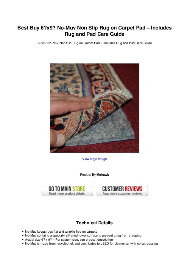Best buy 6x9 no muv non slip rug on carpet pad includes rug and pad