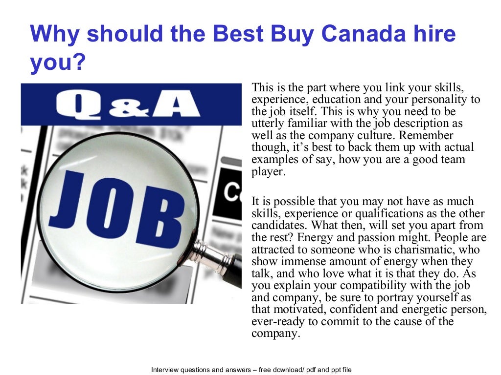 Best buy canada interview questions and answers