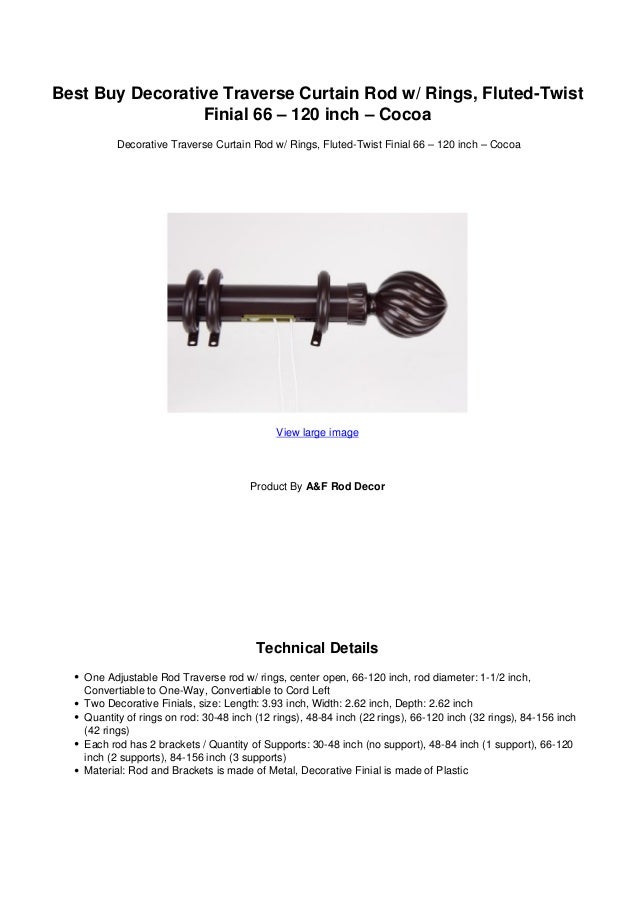 Best Buy Decorative Traverse Curtain Rod W Rings Fluted Twist Finial