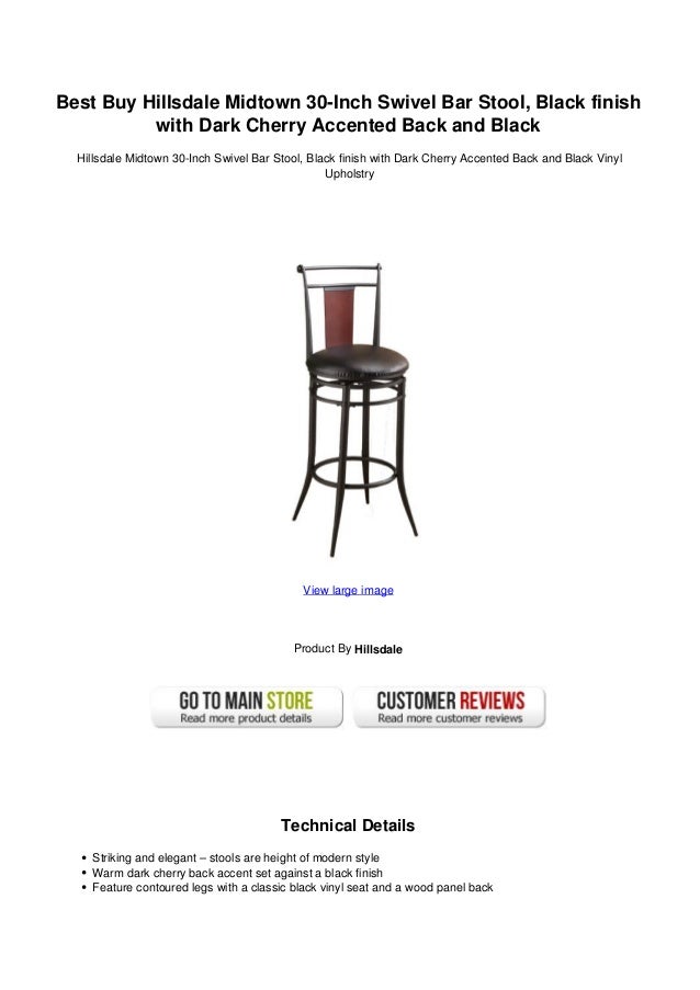 Best buy hillsdale midtown 30 inch swivel bar stool black finish with