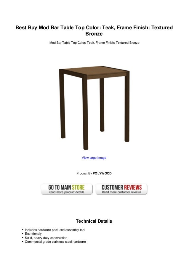 Best Buy Mod Bar Table Top Color Teak Frame Finish Textured Bronze
