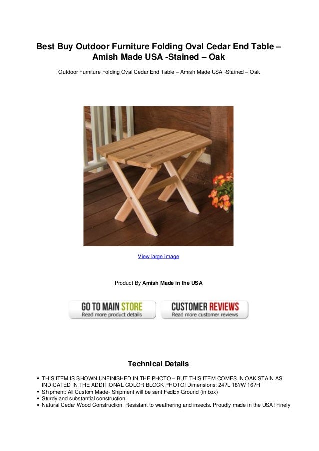Best Buy Outdoor Furniture Folding Oval Cedar End Table Amish Made