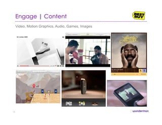 Engage | Content
Video, Motion Graphics, Audio, Games, Images
15
 
