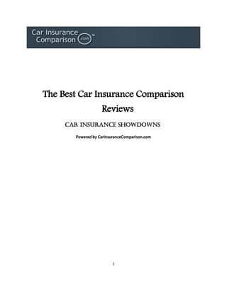The Best Car Insurance Comparison
                   Reviews
     Car Insurance Showdowns

       Powered by CarInsuranceComparison.com




                        1
 
