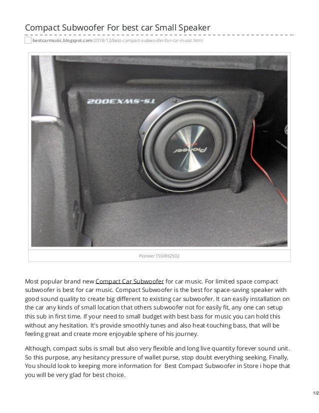 the best car subwoofer 2018