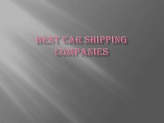 Best car shipping companies 
