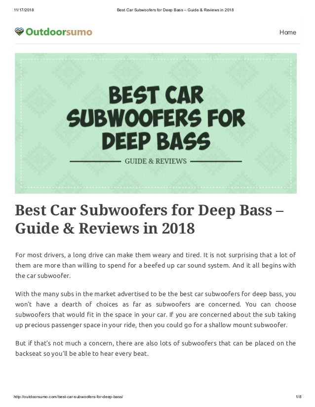 2018 best subwoofers