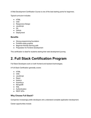 Top Web Development Certifications for 2026: A Career Guide for ...
