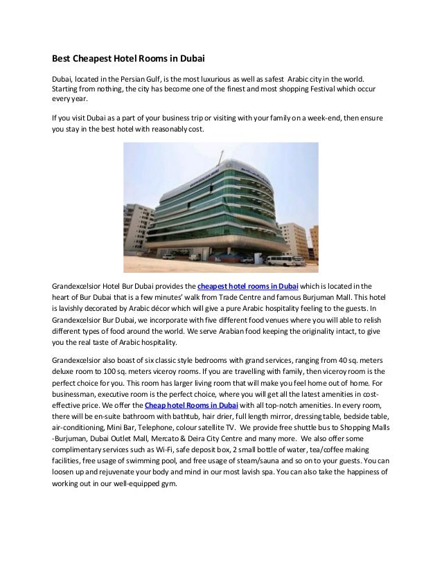 Best cheapest hotel rooms in dubai