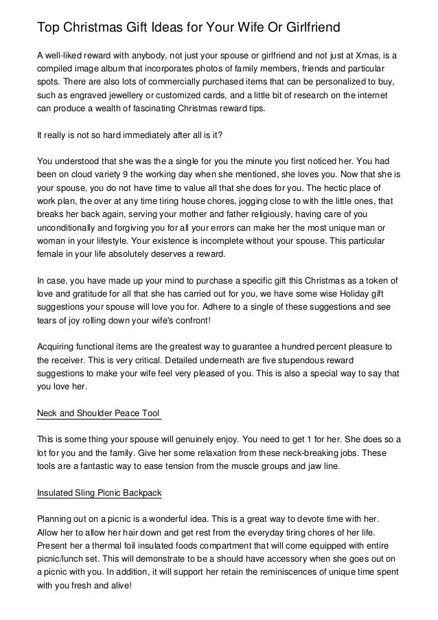 ideas for your wife for christmas