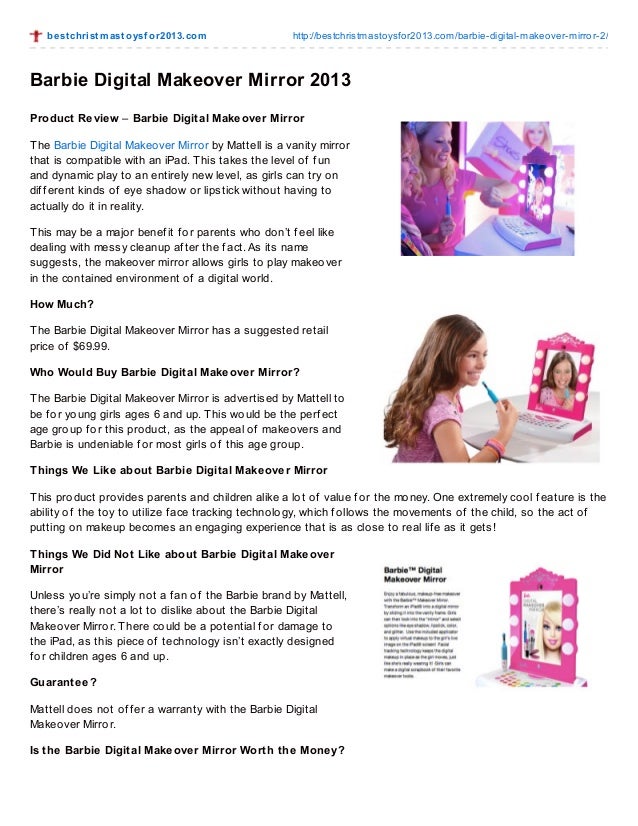 barbie digital makeup mirror