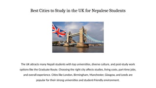 Best Cities to Study in the UK for Nepali Students: Cost, Jobs and ...