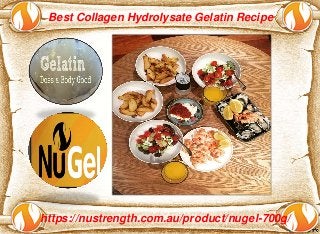 Best Collagen Hydrolysate Gelatin Recipe
https://nustrength.com.au/product/nugel-700g/
 