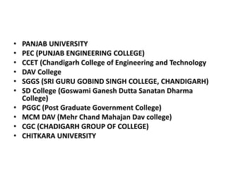 Best colleges in chandigarh | PPT