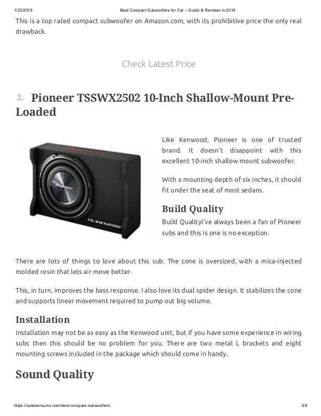 best compact subwoofer 2018